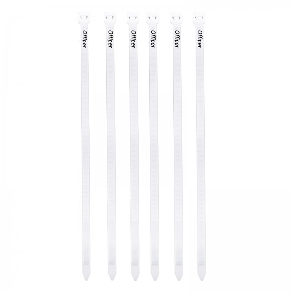 Garfry 6PCS Cable Zip Ties 9.84 Inch, Durable Adjustable  White Plastic Tie Wraps for Indoor and Outdoor